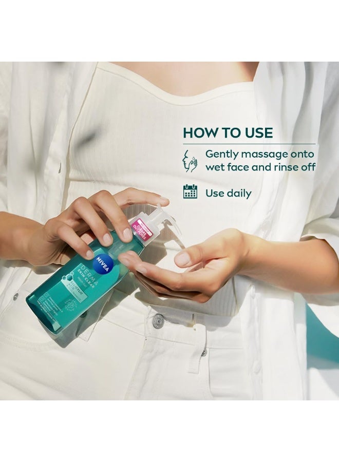 نيفيا جل غسول الوجه ديرما سكين كلير من نيفيا (150 مل)، جل منظف عميق للوجه، غسول وجه بحمض الساليسيليك غني بالنياسيناميد لتنظيف المسام وإزالة الشوائب. - Image 2